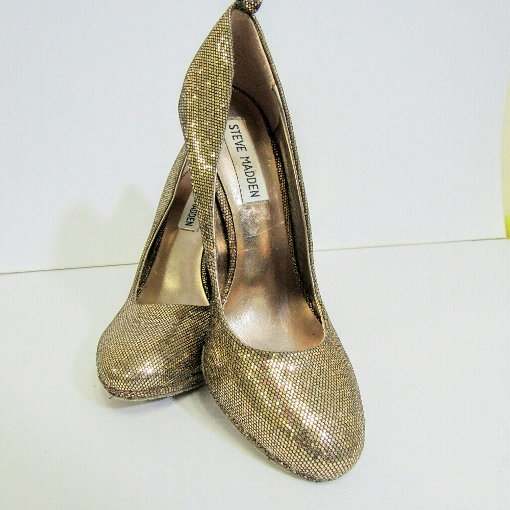 Steve Madden Gold Nala Platforms Heels  Sz 6.5